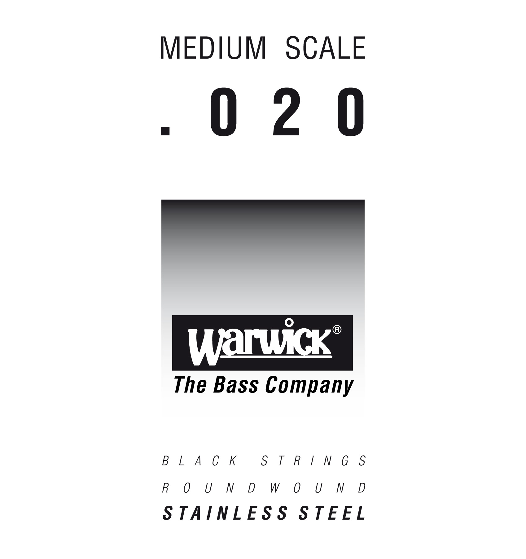 Warwick Black Label Bass Strings, Stainless Steel - Bass Single String, .020", Medium Scale