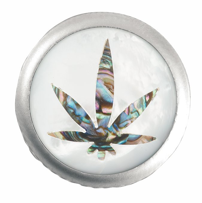 Framus & Warwick - Stacked Potentiometer Dome Knob, Cannabis, Inlay - Satin Chrome