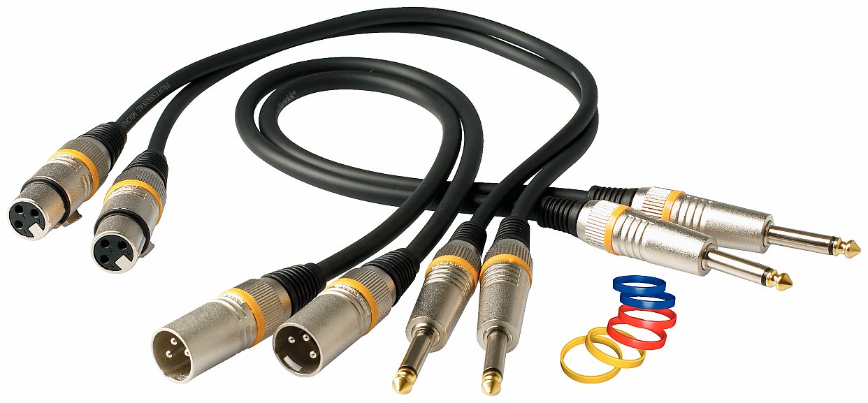 RockCable Microphone Cable - XLR (female) / TS (6.3 mm / 1/4"), Color Coded - 5 m / 16.4 ft