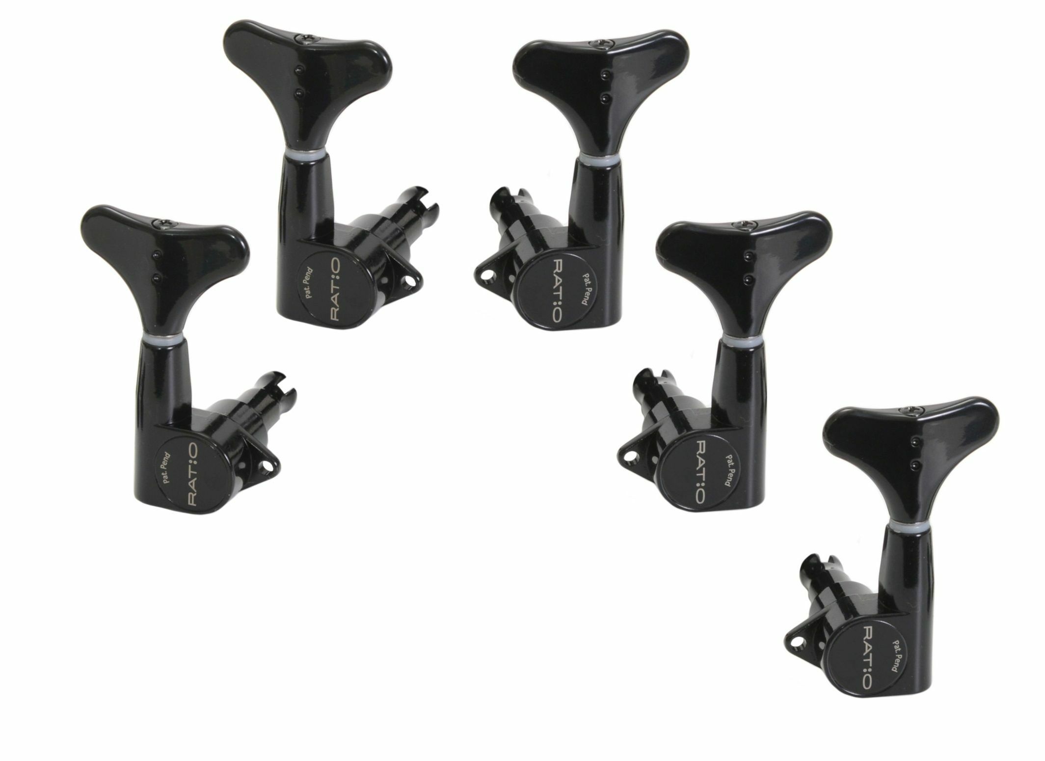 Graph Tech PRB-5230-B0 Ratio Bass Machine Heads with Y-Style Button - 5-String, 2 + 3 - Black