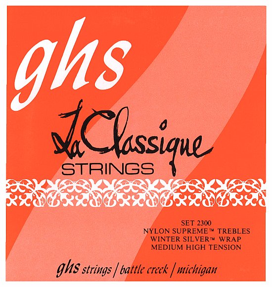 GHS La Classique - 2300 - Classical Guitar String Set, Tie-On, Medium High Tension