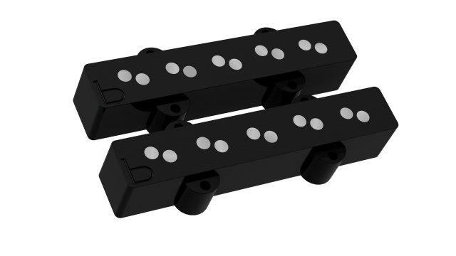 Bartolini 5-String b-axis J-Bass (b-axis J55J-L/S-19), Set, Black