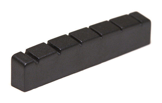 Black TUSQ XL PT-6000-L0 - Slotted Jumbo Guitar Nut (44 mm) - Electric, G-Style, Flat, Lefthand