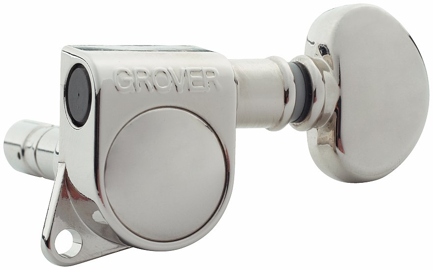 Grover 406N6 - Mini Locking Rotomatics Machine Heads, 6-in-Line, Left (Bass Side) - Nickel