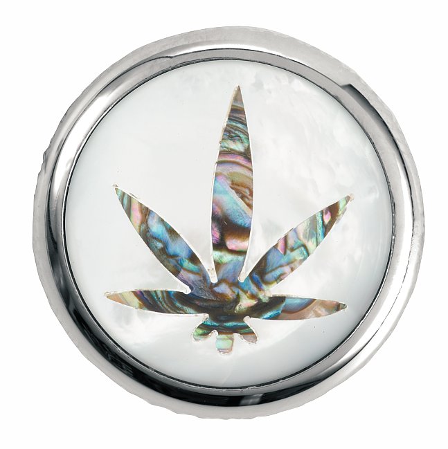 Framus & Warwick - Potentiometer Dome Knob, Cannabis, Inlay - Chrome