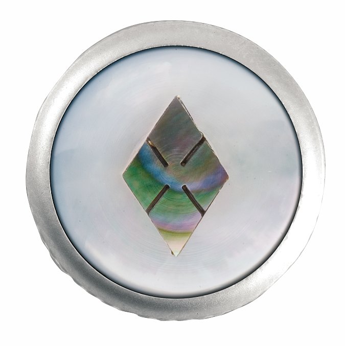 Framus & Warwick - Potentiometer Dome Knob, Snowflake, Inlay - Satin Chrome