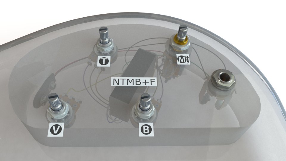 Bartolini NTMB+F 3-Band Preamp (HR-2.5/918), 4 Pots