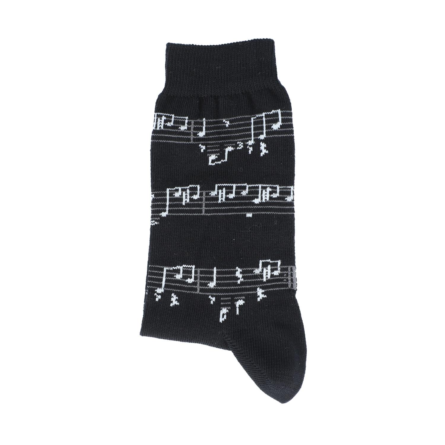 Socken mit weißen Notenlinien, Noten, Musik-Socken, 39-42