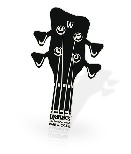 Warwick Promo - Headstock Transparent Sticker Black, 14 x 23,3 cm