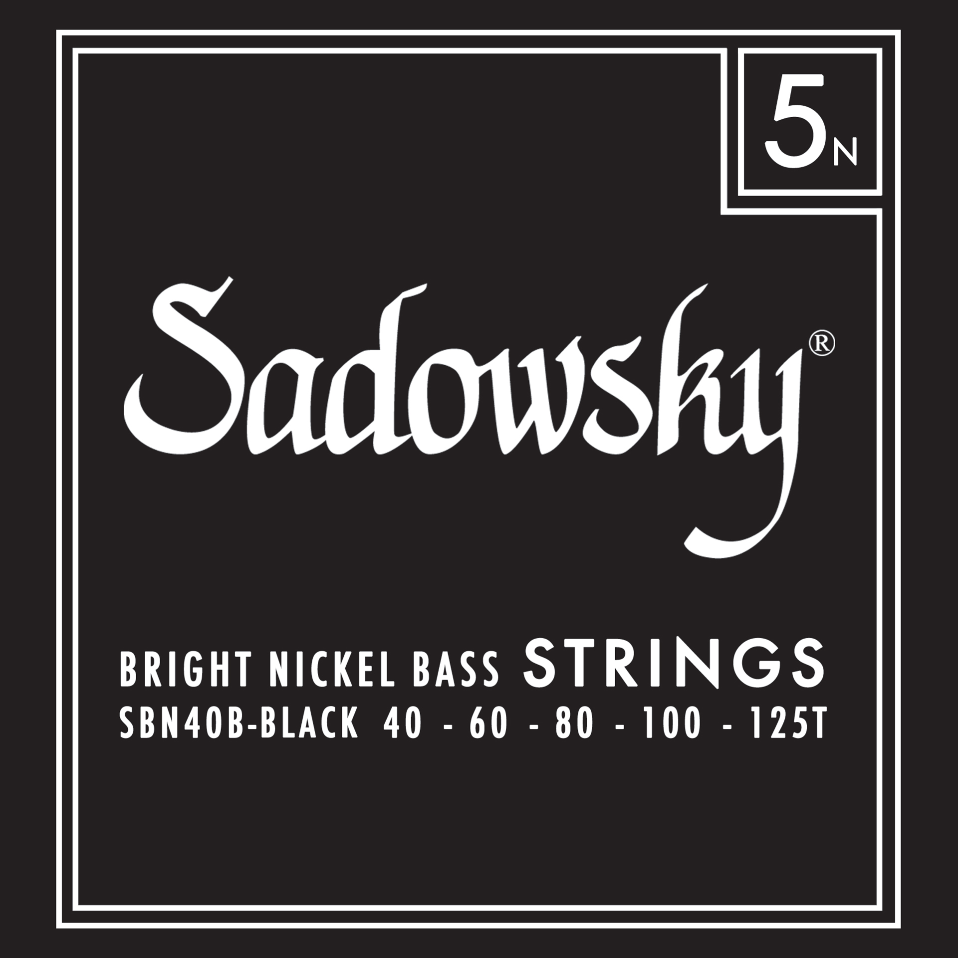 Sadowsky Black Label Bass String Set, Nickel, Taperwound - 5-String, 040-125