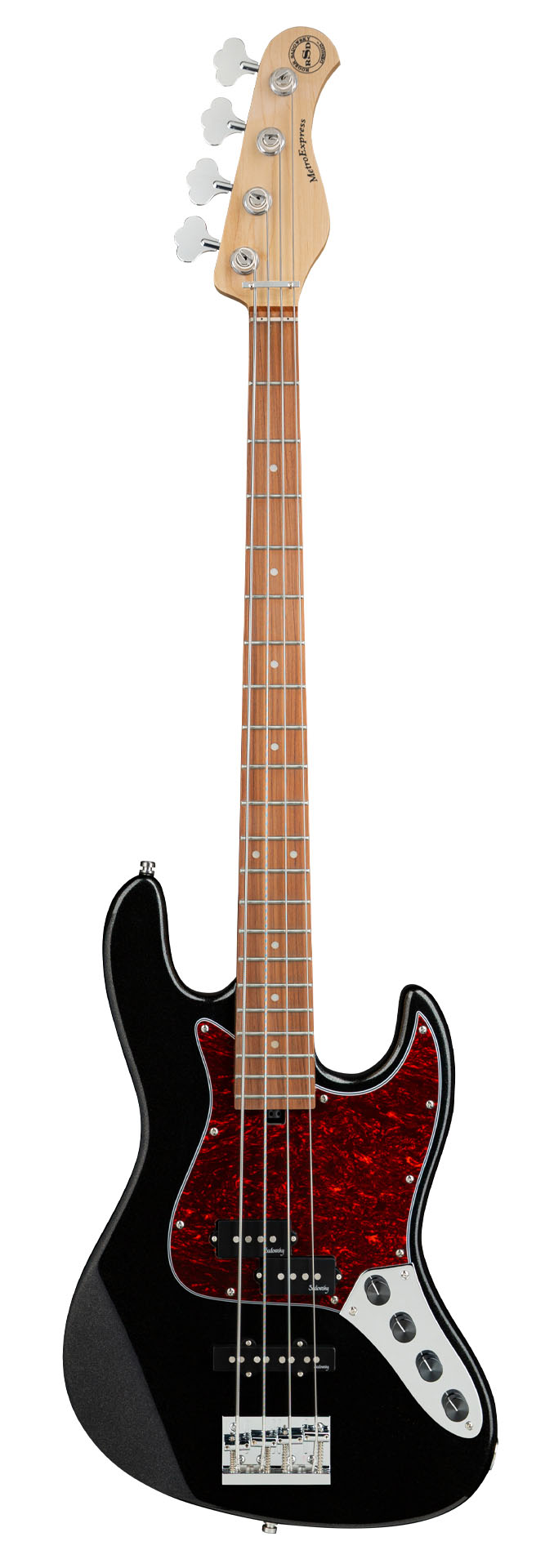Sadowsky MetroExpress 21-Fret Hybrid P/J Bass, Morado Fingerboard, 4-String - Solid Black High Polish