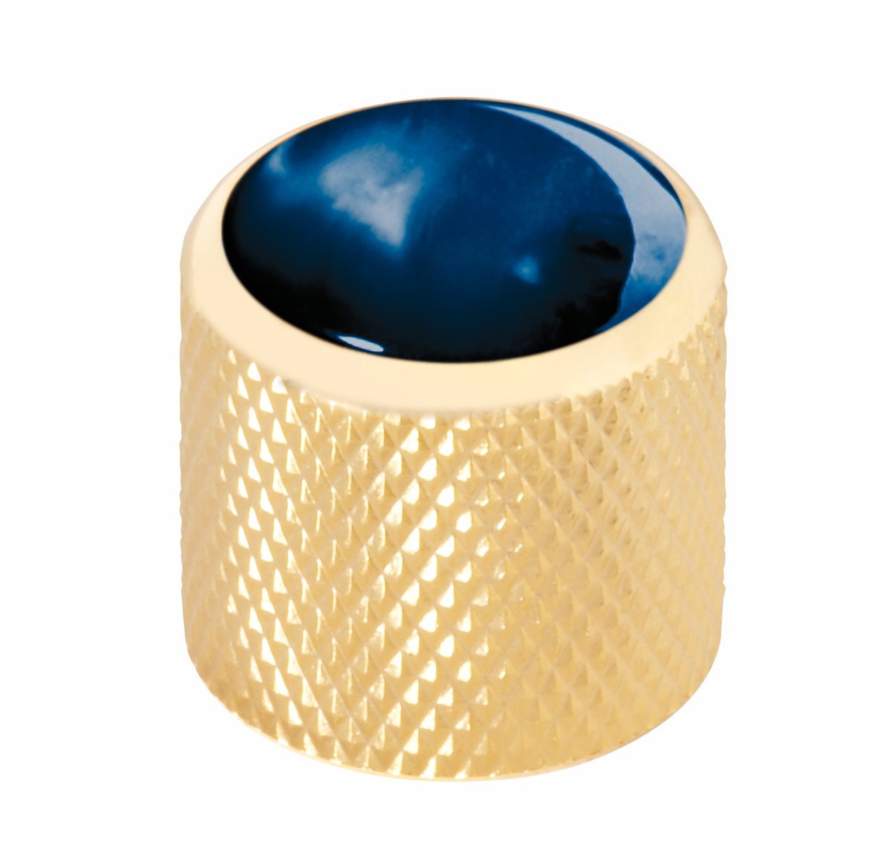 Framus & Warwick - Potentiometer Dome Knob, Blue Perloid, Cap - Gold