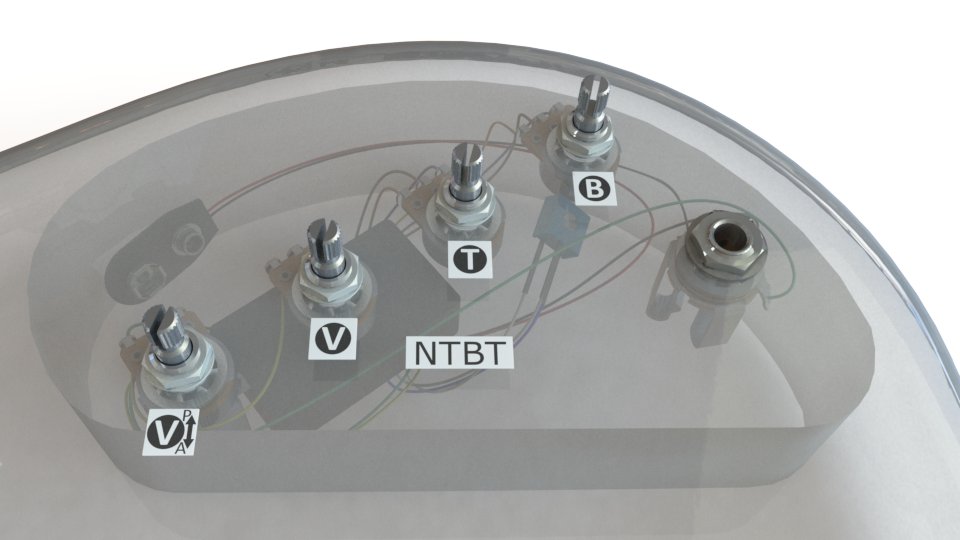 Bartolini NTBT 2-Band Preamp (HR-4.2J/918), 4 Inline Pots