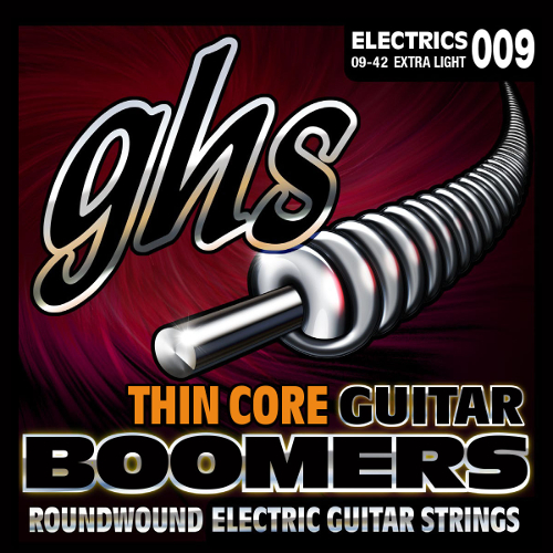 GHS Thin Core Guitar Boomers - TC-GBXL - Electric Guitar String Set, Extra Light, .009-.042