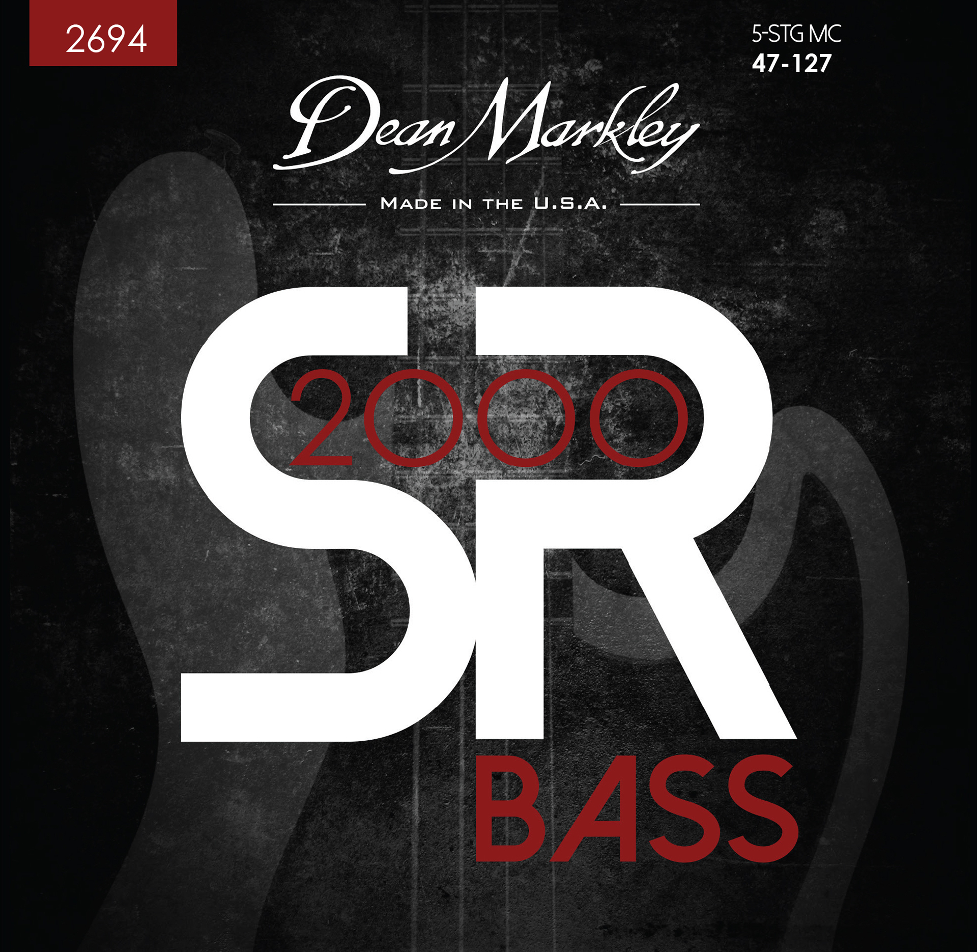 Dean Markley SR 2000 - 2694 - Electric Bass String Set, 5-String, Medium Custom, .047-.127