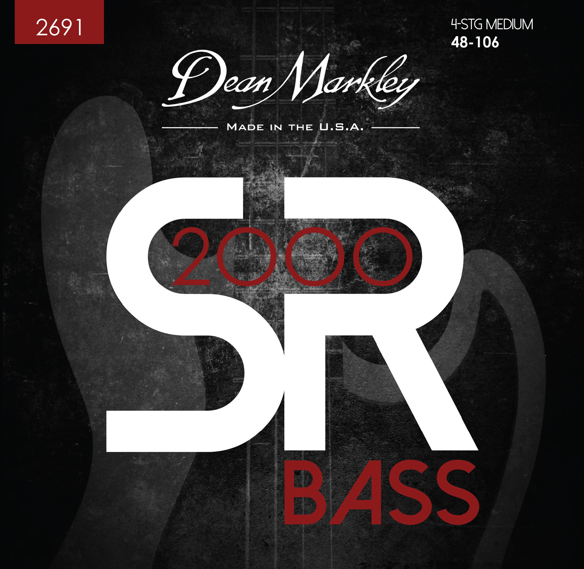 Dean Markley SR 2000 - 2691 - Electric Bass String Set, 4-String, Medium, .048-.106