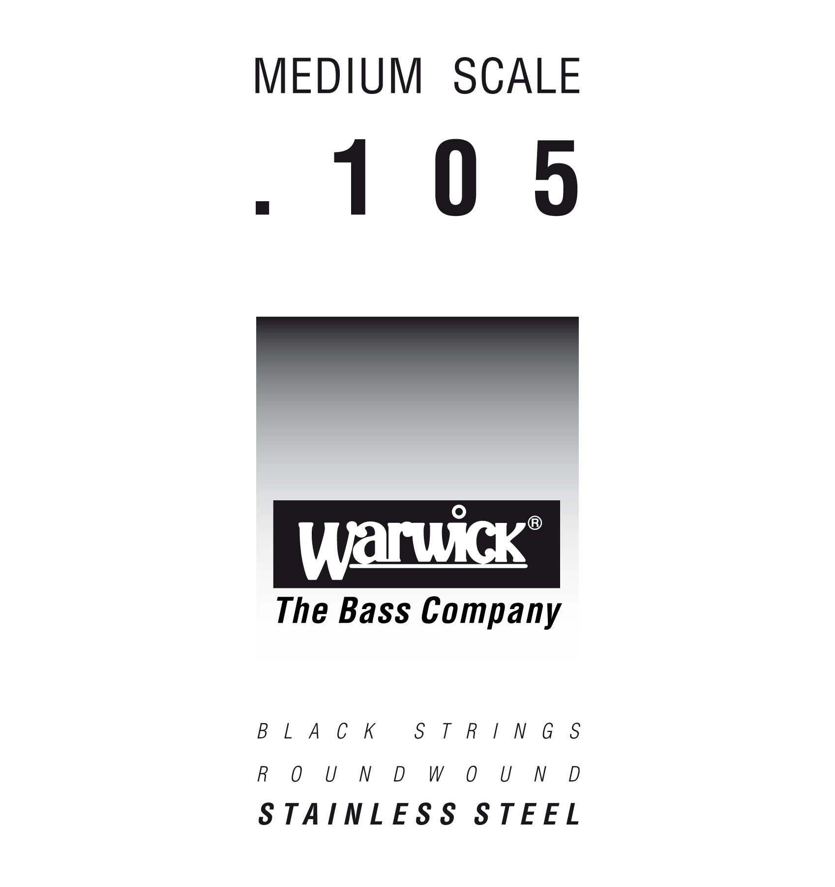 Warwick Black Label Bass Strings, Stainless Steel - Bass Single String, .105", Medium Scale
