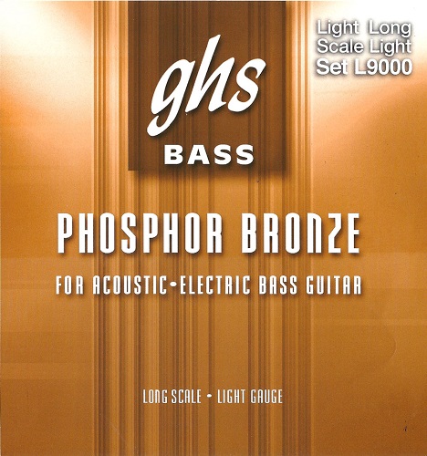 GHS Phosphor Bronze - L9000 - Acoustic-Electric Bass String Set, Light, .040-.096