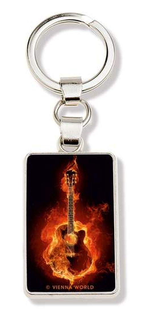 Schlüsselanhänger Feuer-Gitarre
