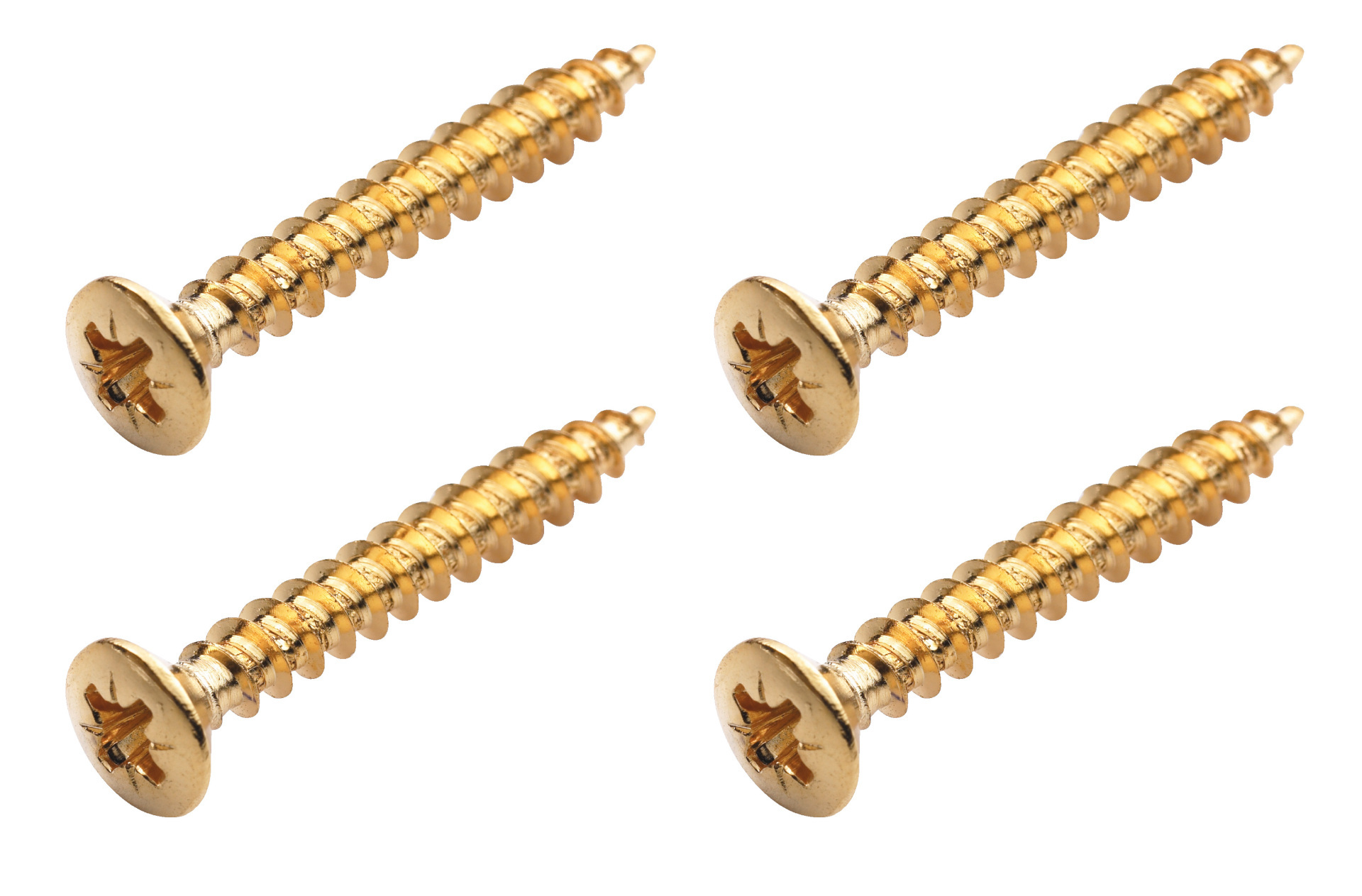Framus & Warwick Parts - Screws for Bolt-On Necks, Strap Buttons and Warwick Tailpieces, 35 mm, 4 pcs. - Gold