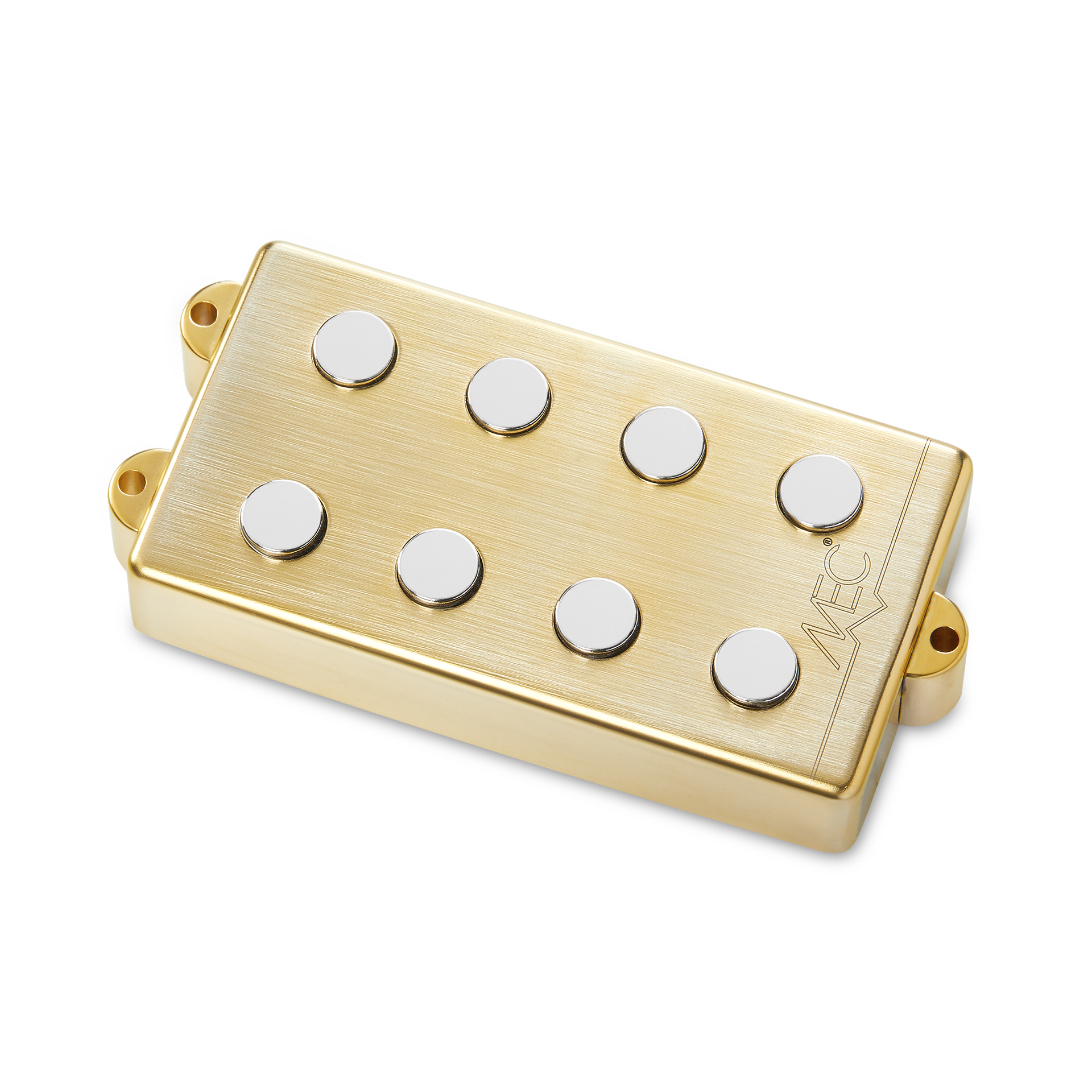 MEC Passive MM-Style Bass Pickup, Metal Cover, 4-String - Brushed Gold