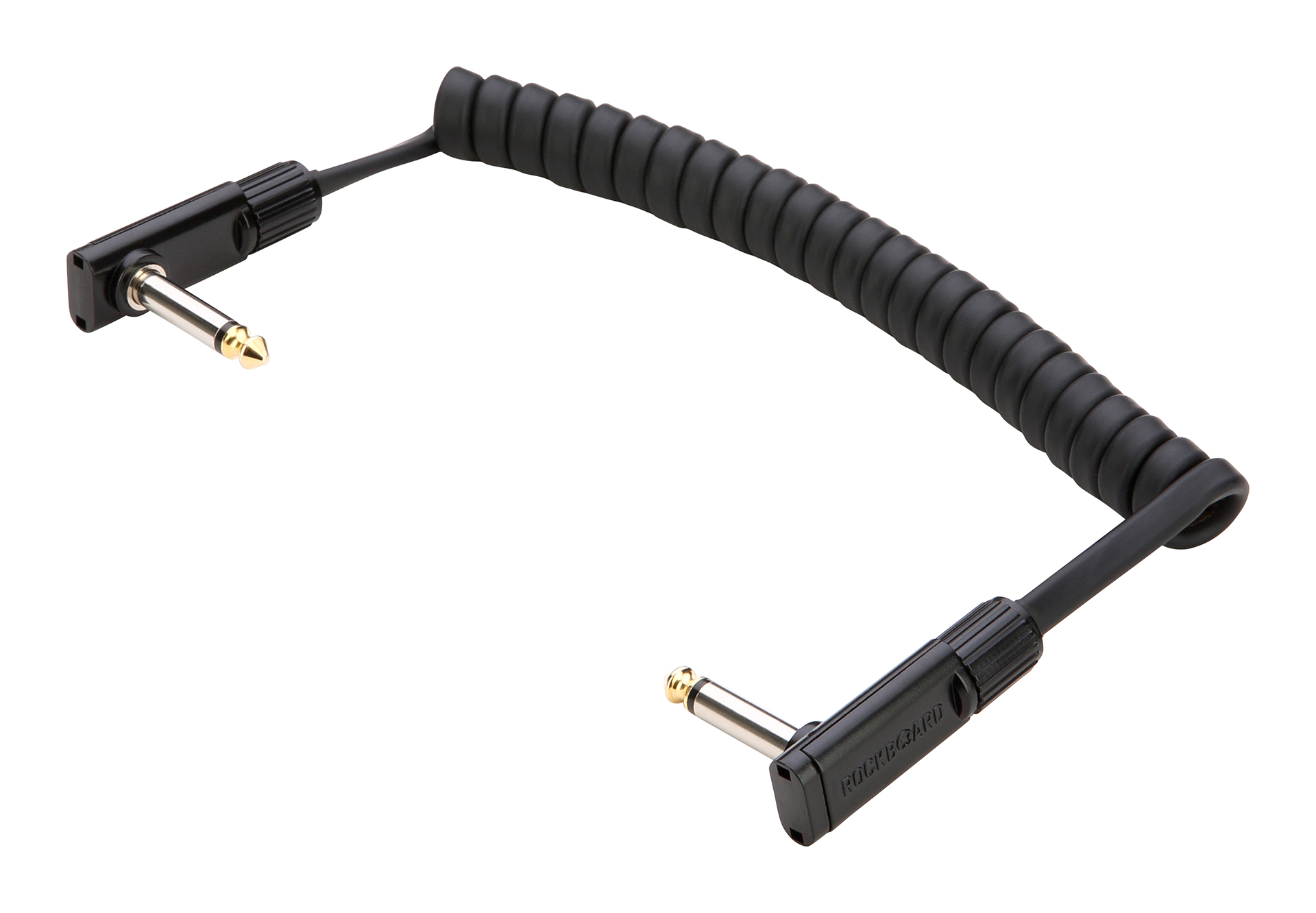 RockBoard Black Coiled Series Flat Patch Cable - 100 cm / 39 3/8"