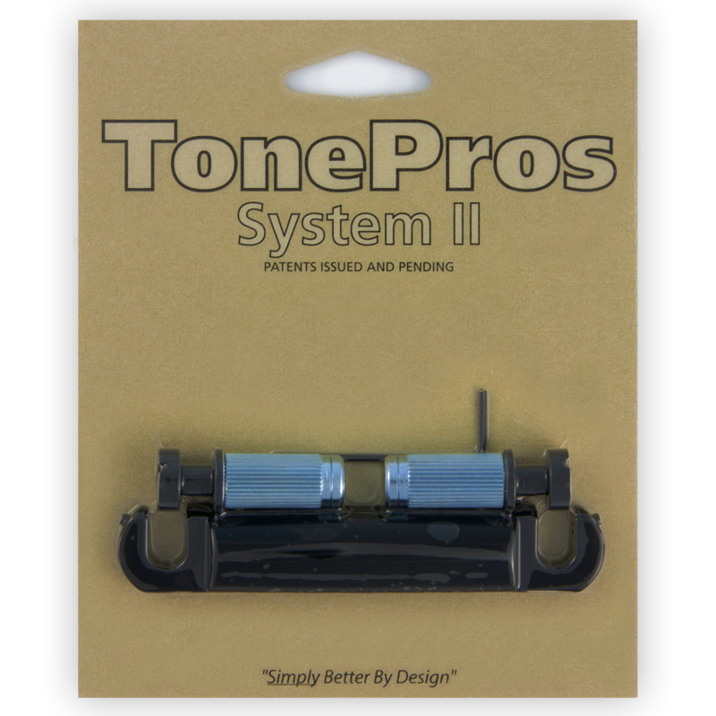TonePros T1ZS B - Standard Tailpiece (Locking Stop Bar) - Black