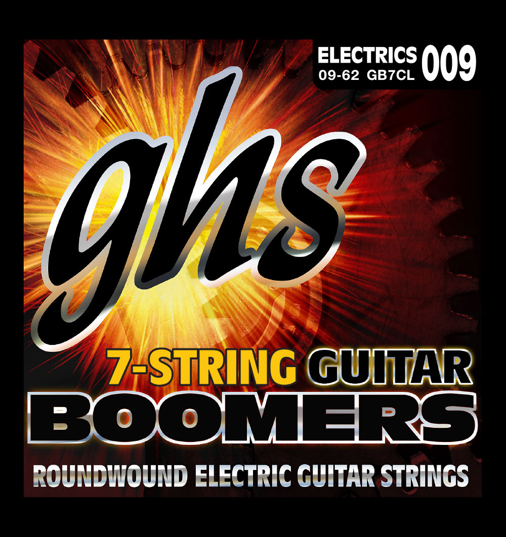 GHS Guitar Boomers - GB7CL - Electric Guitar String Set, 7-String, Custom Light, .009-.062