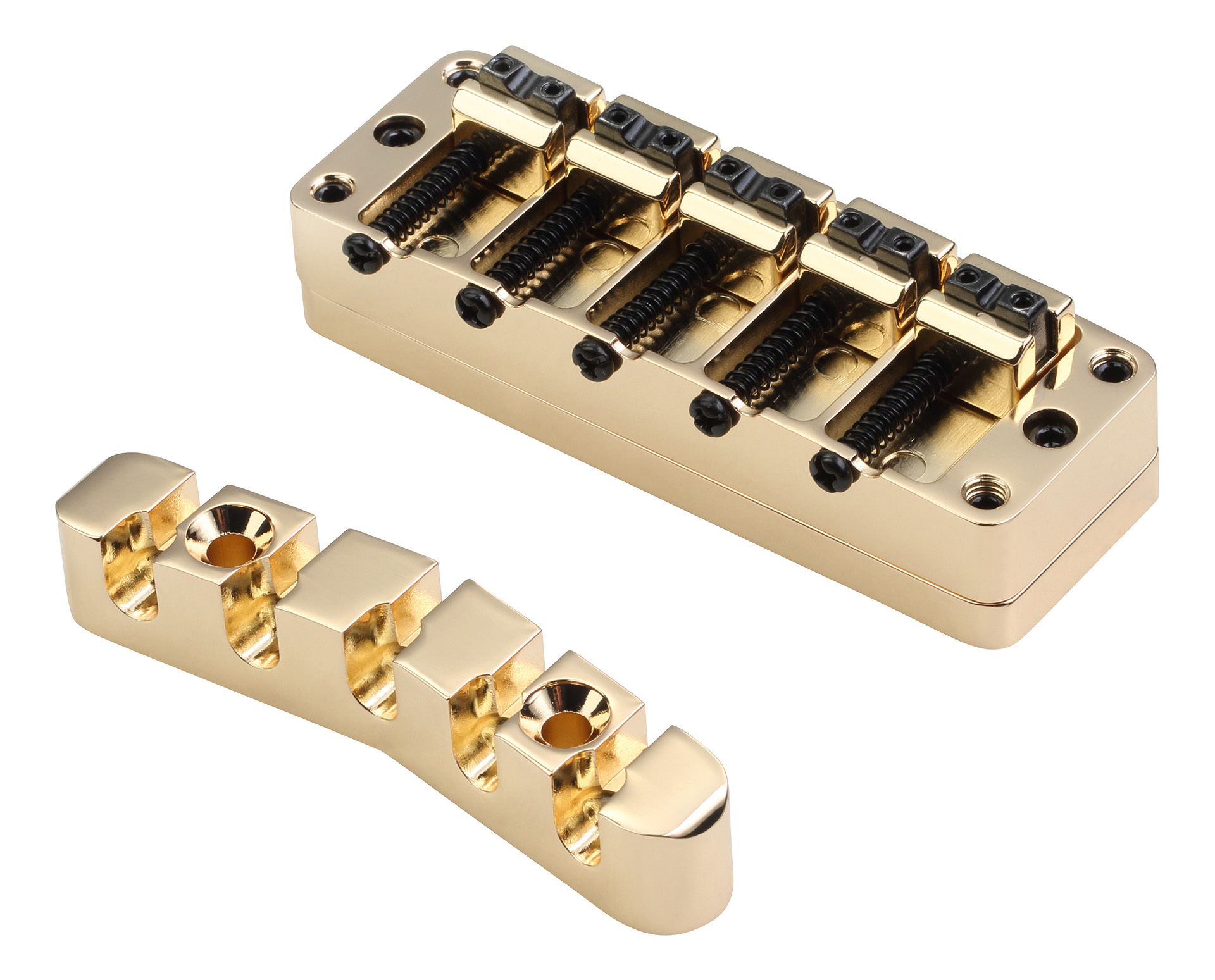 Warwick Parts - 2-Piece 3D Bridge & Tailpiece, 5-String - Gold