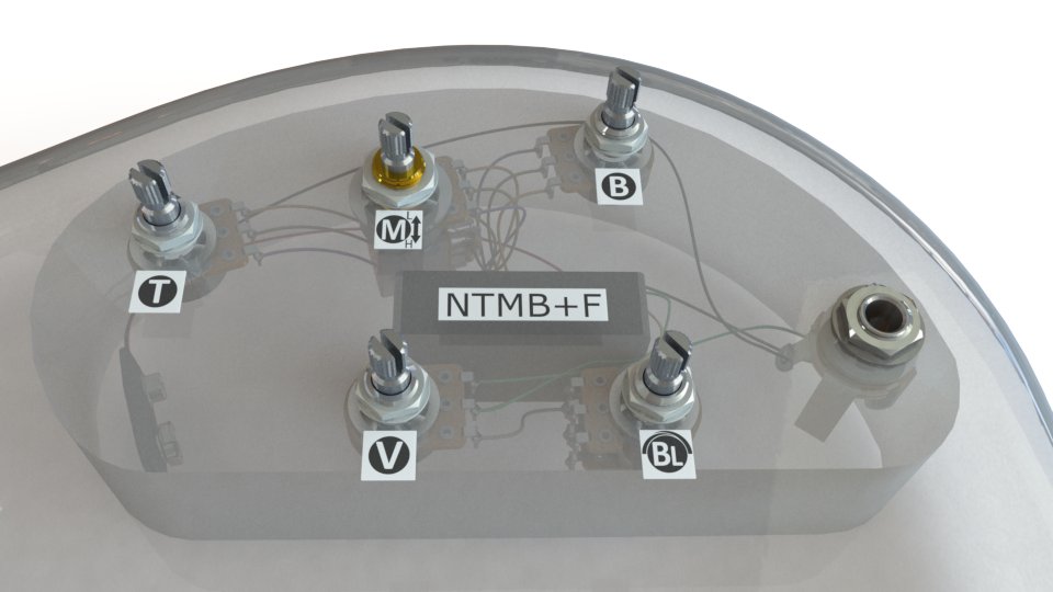 Bartolini NTMB+F 3-Band Preamp (HR-5.2/918), 5 Pots