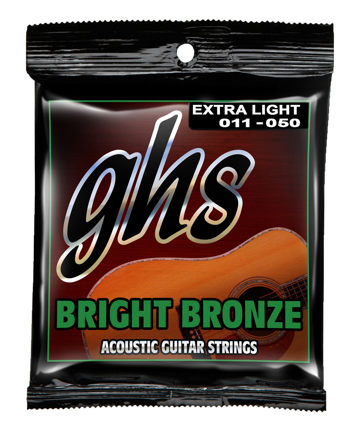 GHS Bright Bronze - BB20X - Acoustic Guitar String Set, 80/20 Bronze, Extra Light, .011-.050