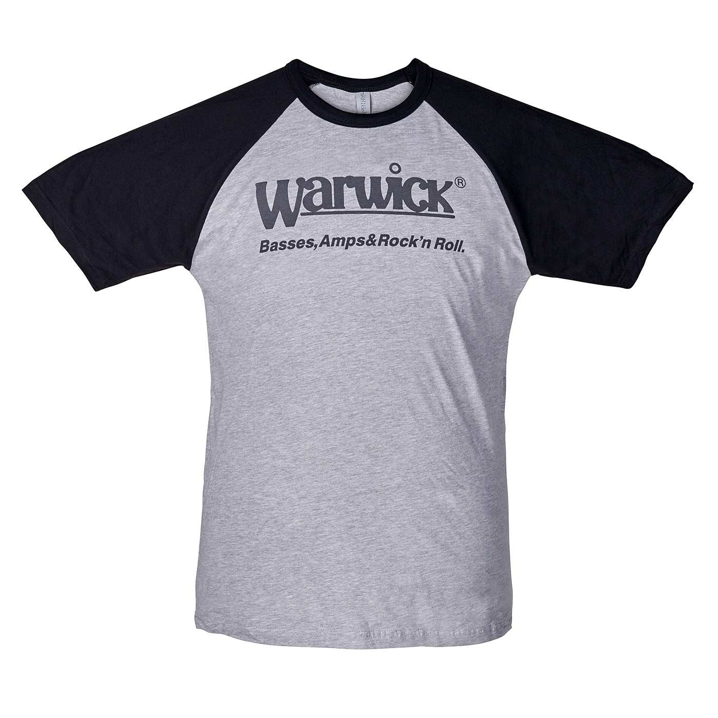Warwick Promo - Basses, Amps & Rock'n'Roll Baseball T-Shirt, Gray/Black - Size M