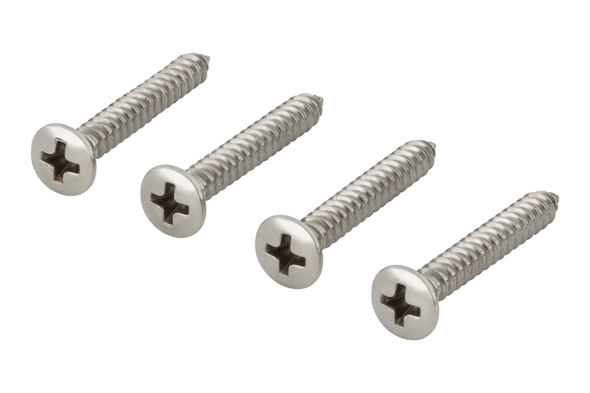 Framus & Warwick Parts - Countersunk Short Screws for Bolt-On Neck, 4,2 mm x 30 mm, 4 pcs. - Stainless Steel