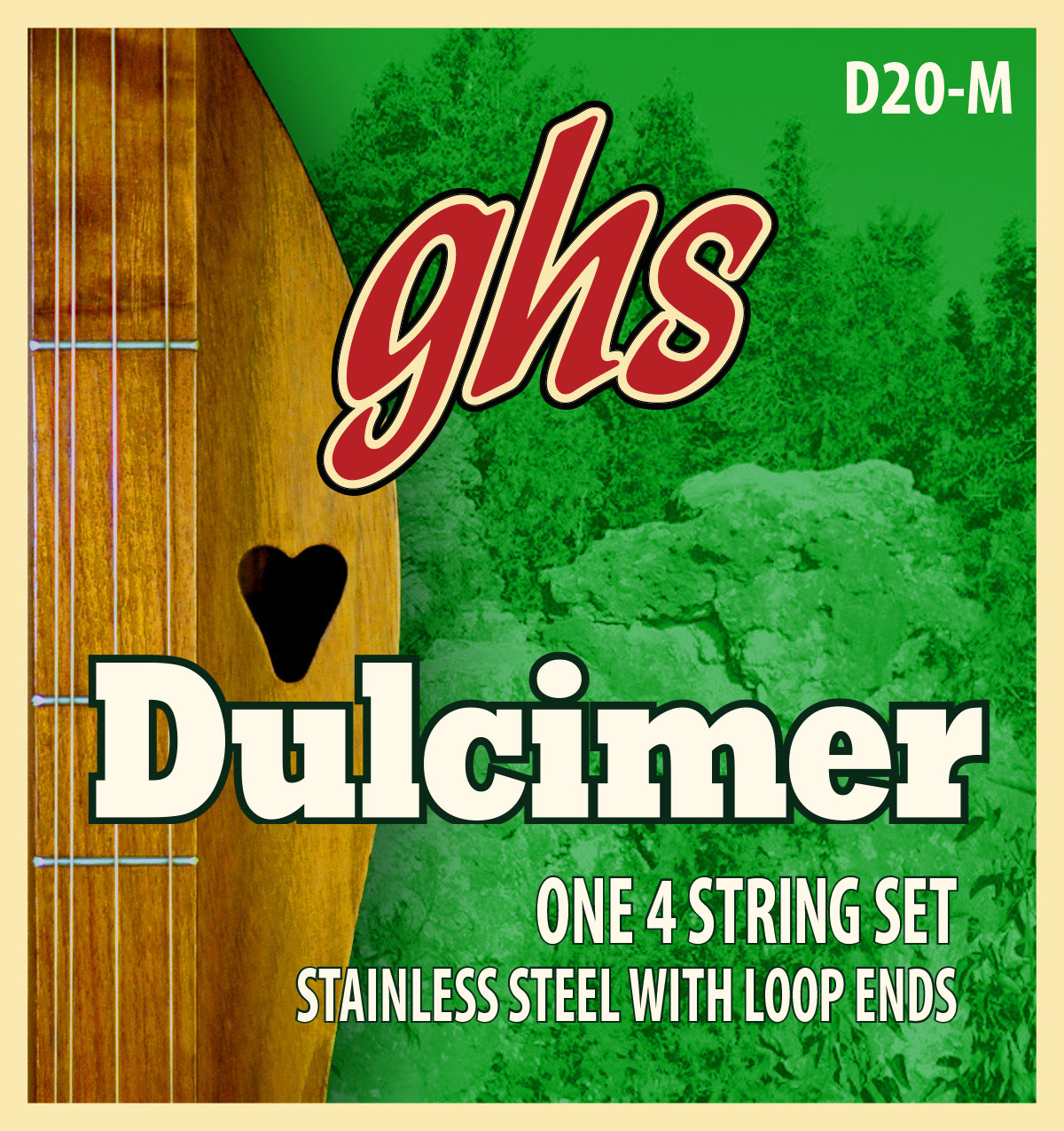 GHS D20-M - Dulcimer String Set, D-Mixolydian Tuning, Loop End