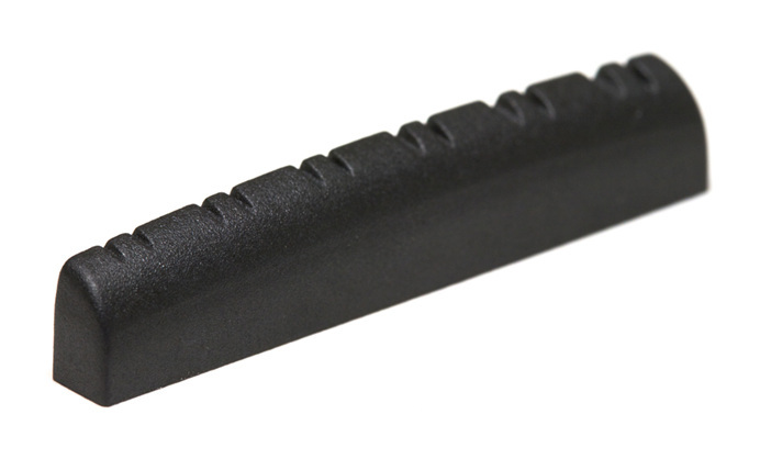 Black TUSQ XL PT-1568-00 - Slotted Guitar Nut, 12-String (1 7/8" Long) - Acoustic / Electric, Rounded, Flat