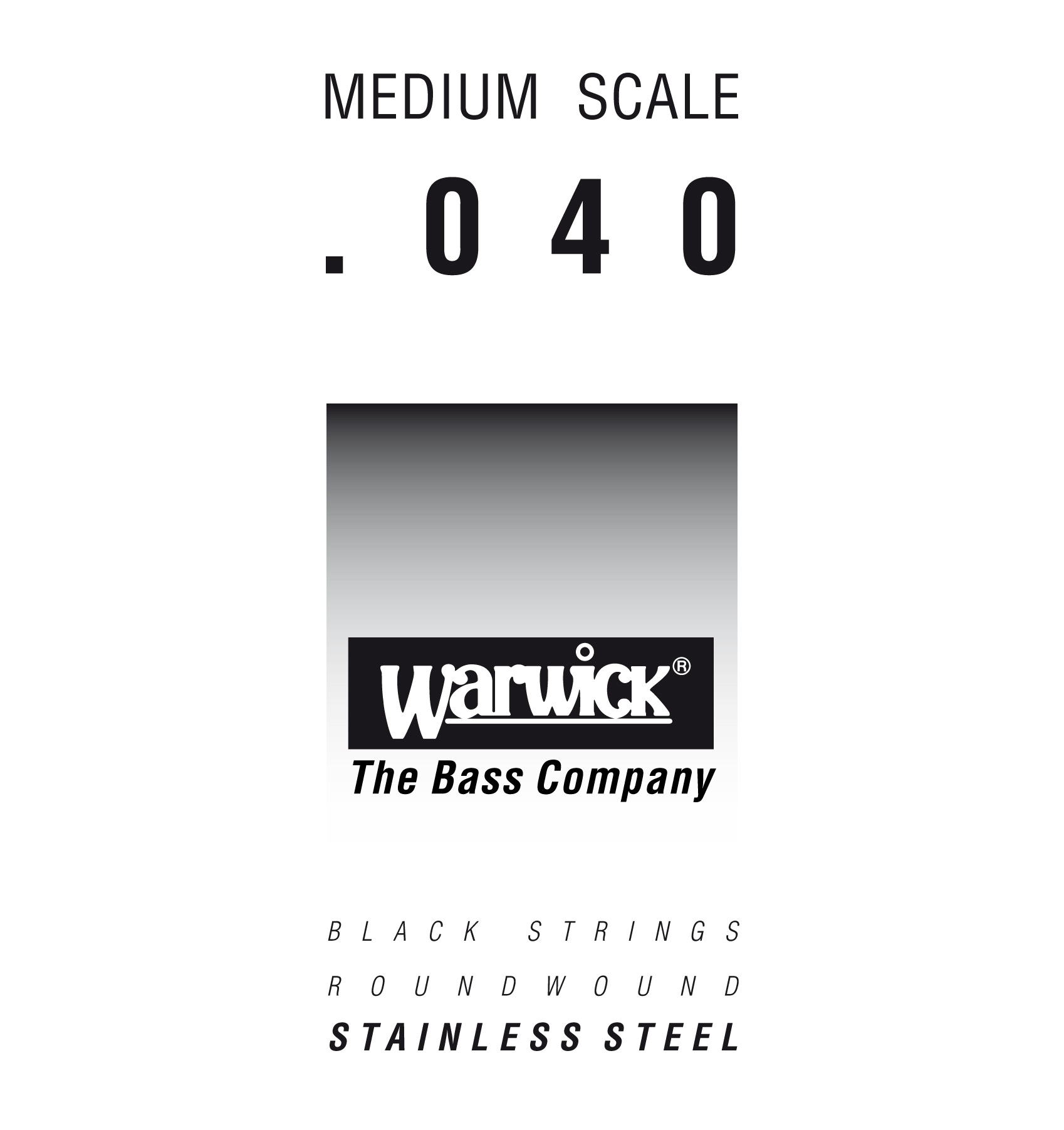 Warwick Black Label Bass Strings, Stainless Steel - Bass Single String, .040", Medium Scale