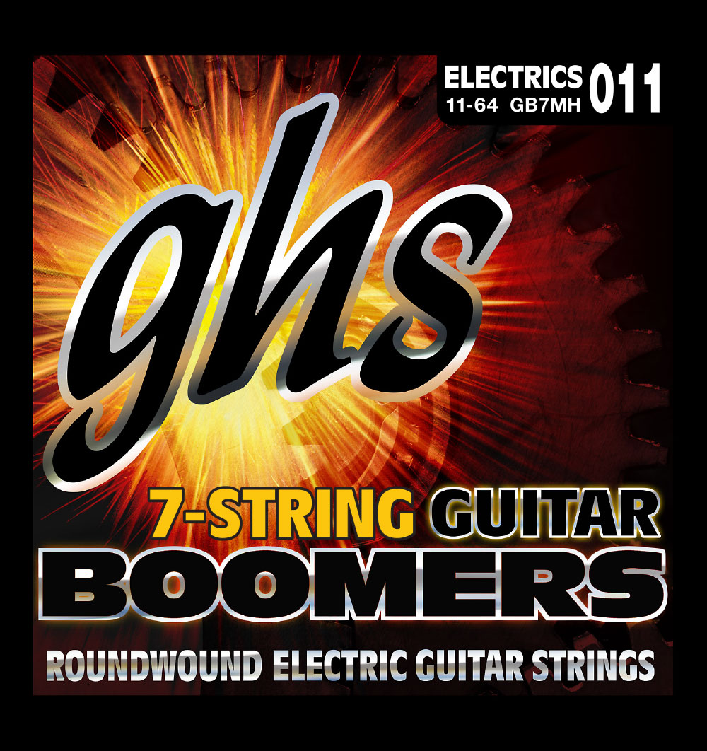 GHS Guitar Boomers - GB7MH - Electric Guitar String Set, 7-String, Medium Heavy, .011-.064