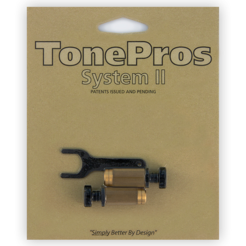 TonePros SS1 B - Standard Brass Locking Studs - Black