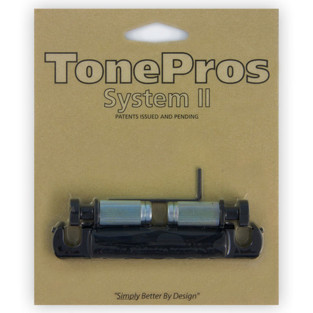 TonePros T1ZA B - Metric Aluminum Tailpiece (Locking Stop Bar) - Black