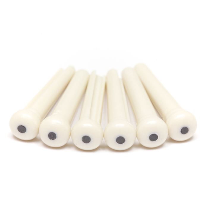 TUSQ PP-1122-00 - Traditional Style Bridge Pins - White - with Black Pearl Inlay