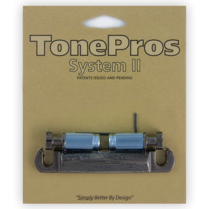 TonePros T1ZS BC - Standard Tailpiece (Locking Stop Bar) - Black Chrome