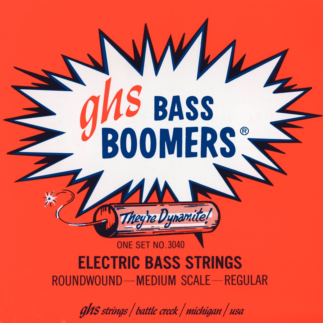 GHS Bass Boomers - Bass String Set, 4-String, Regular, .045-.105, Medium Scale