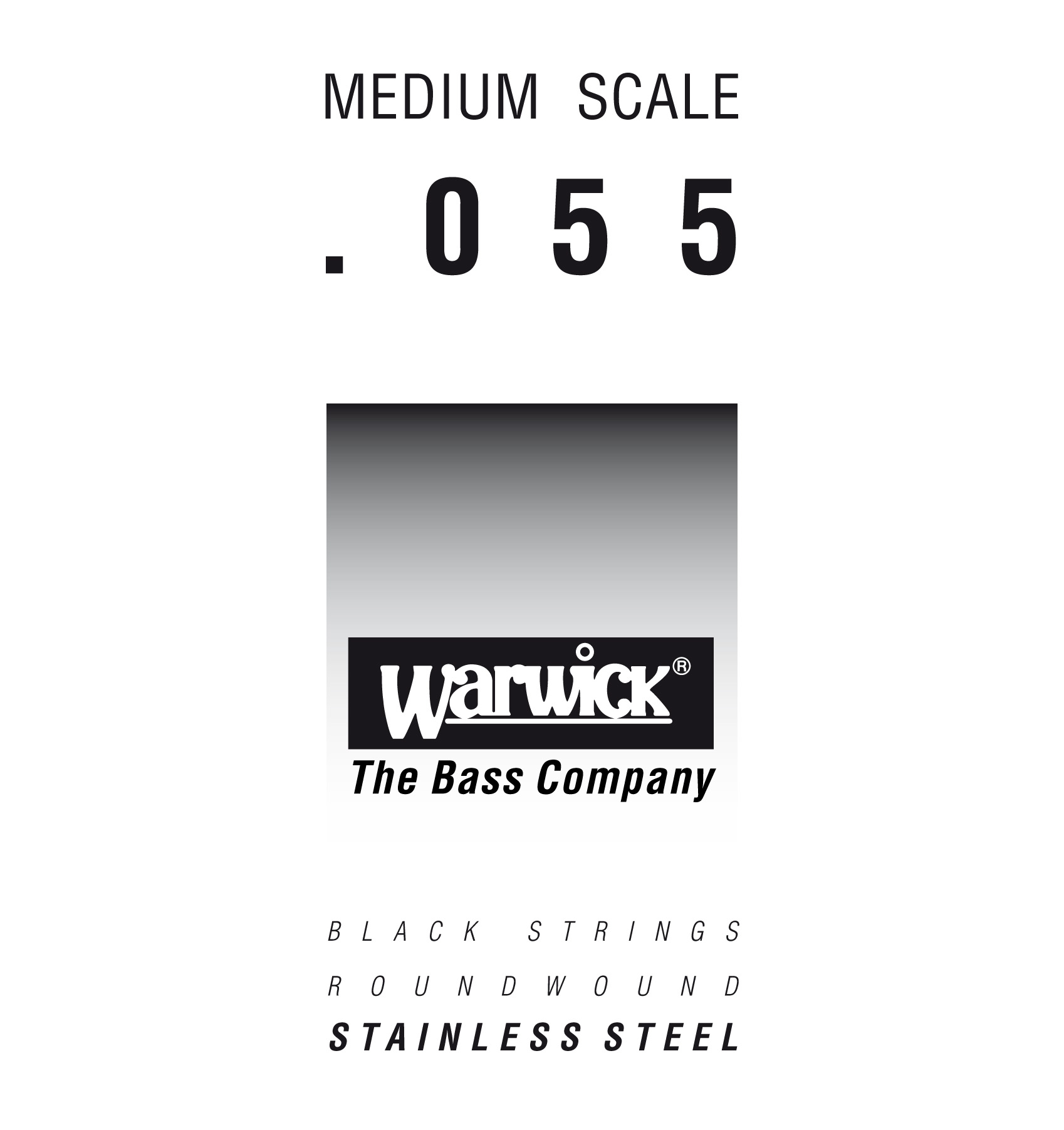 Warwick Black Label Bass Strings, Stainless Steel - Bass Single String, .055", Medium Scale