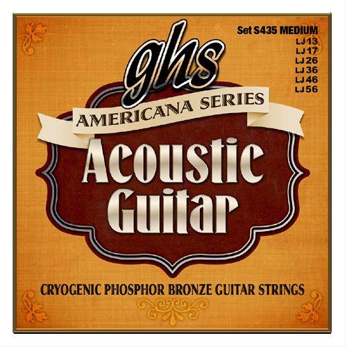 GHS Americana Series - S435 - Acoustic Guitar String Set, Phosphor Bronze, Light, .013-.056