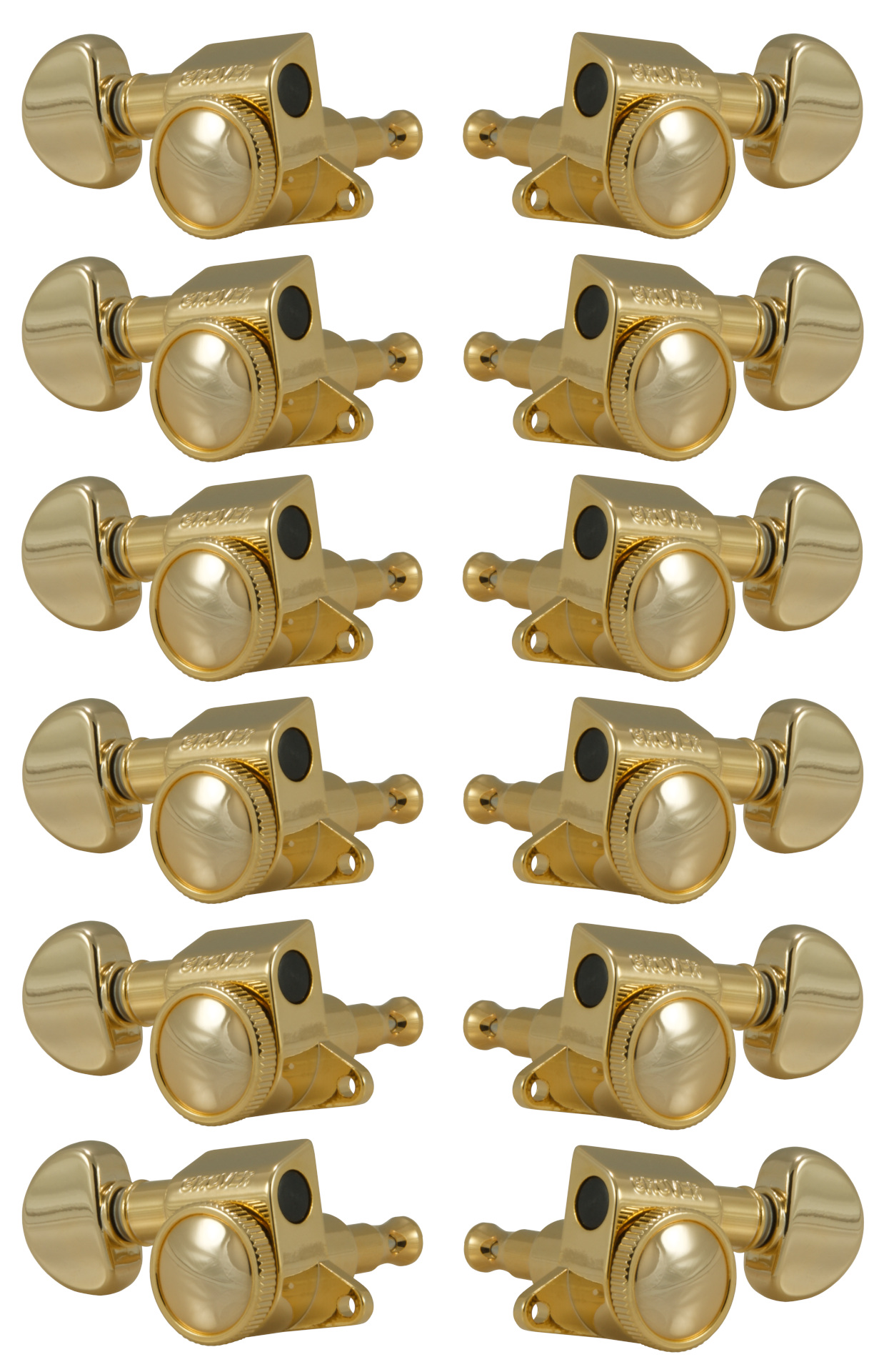Grover 505G12 Mini Roto-Grip Locking Rotomatics - 12-String Guitar Machine Heads, 6 + 6 - Gold