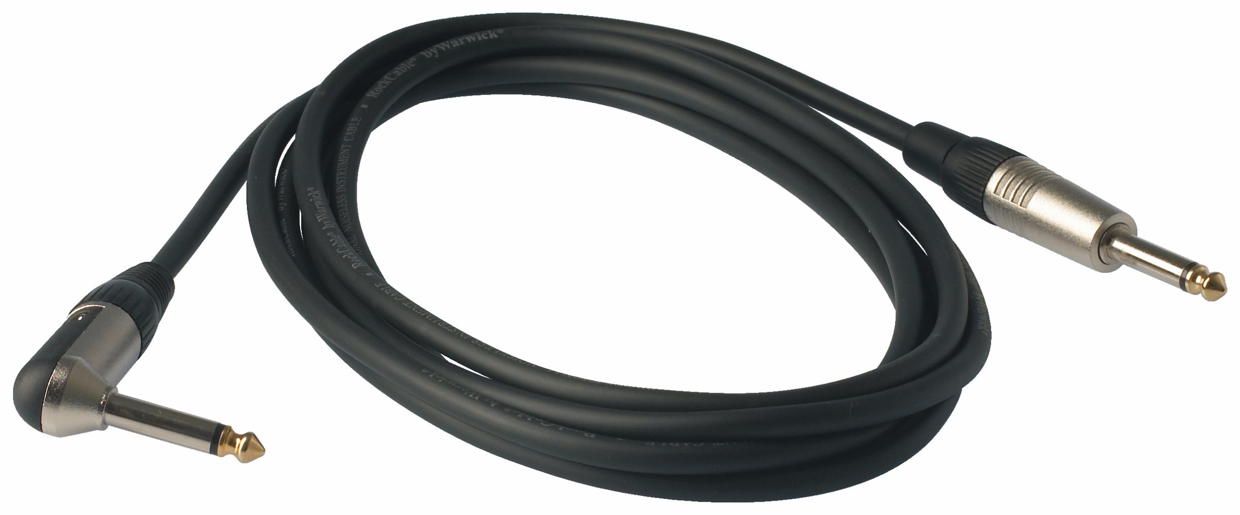RockCable Instrument Cable - angled / straight TS (6.3 mm / 1/4"), 3 m / 9.8 ft - Black