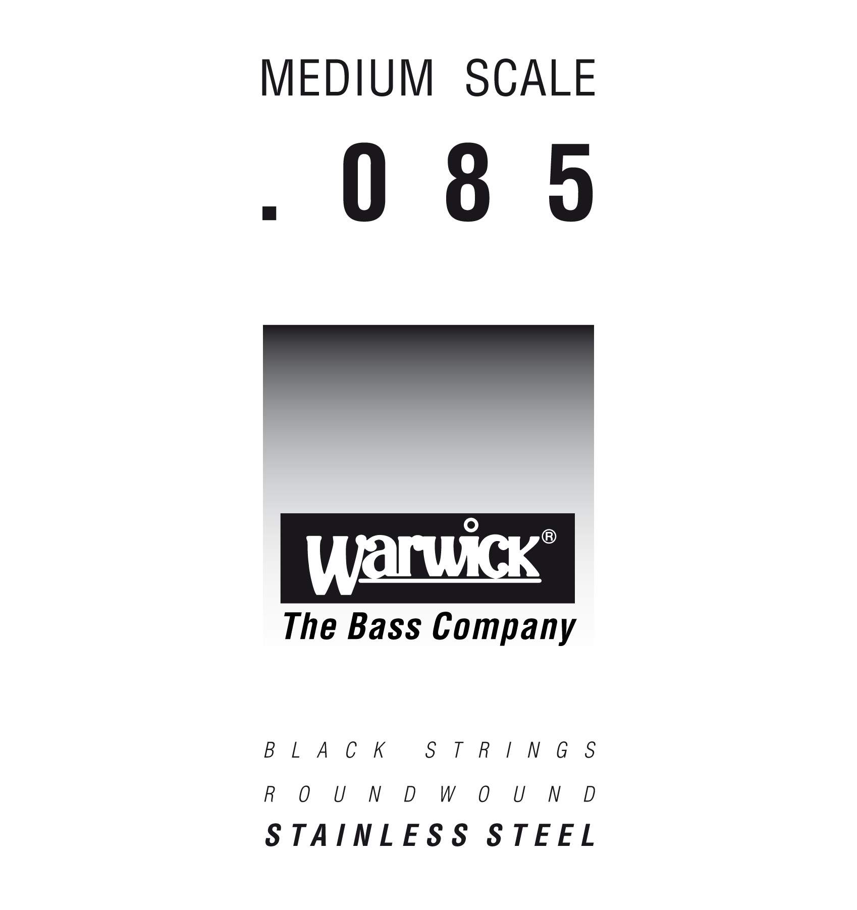 Warwick Black Label Bass Strings, Stainless Steel - Bass Single String, .085", Medium Scale