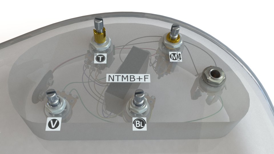 Bartolini NTMB+F 3-Band Preamp (HR-4.6/918), 4 Pots