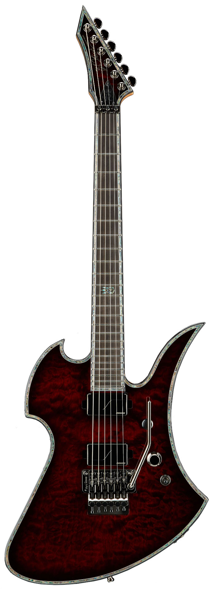 B.C. Rich Mockingbird Extreme Exotic with Floyd Rose - Quilted Maple Top, Black Cherry