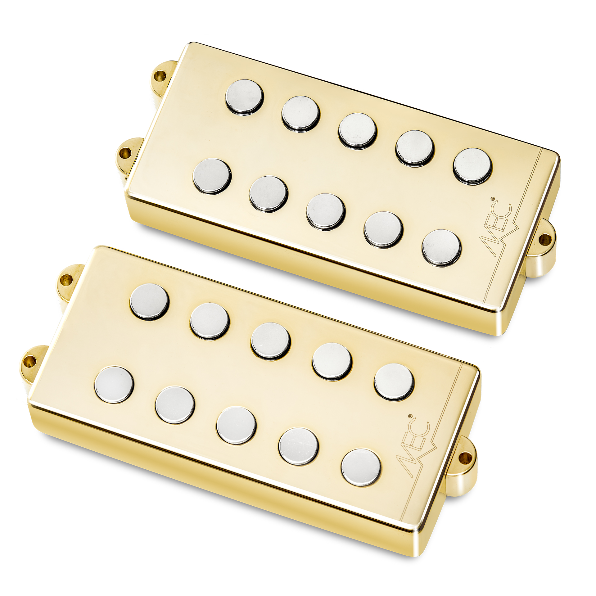 MEC Passive MM-Style Bass Pickup Set, Metal Cover, 5-String - Gold